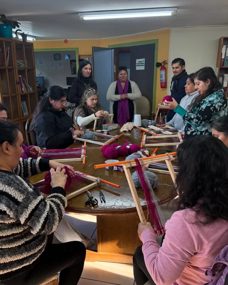 ¡Comenzaron las clases de Telar Mapuche en la Biblioteca de Cajón!